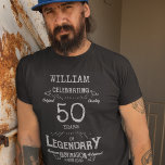 50:e födelsedag Personlig Manar Silver Grått T Shirt<br><div class="desc">En vintage på födelsedagskalas T-shirt med ett hjärtligt budskap. Lägg till namn och ändra året med hjälp av mallen.</div>