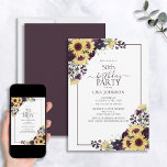 50:e födelsedag Plum Lila Solrosfärgen Watercolor Inbjudningar<br><div class="desc">Fira din 50-årsdag i stil med den vackra 50:e födelsedagstidningen Plum Lila Solros Watercolor-inbjudan! Med elegant plum lila blommigt botanicals och solros inslag, och plum lila ram, är det säkert att den här inbjudan kommer att blända dina gäster. Dessutom kan du anpassa detaljerna i party med hjälp av modern handskriven...</div>