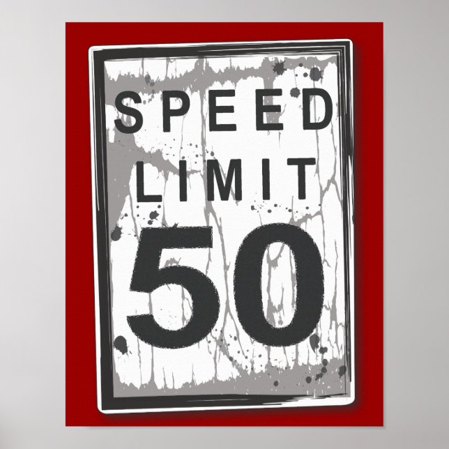 50:e födelsedag - Poster av slimmad hastighet (Framsidan)