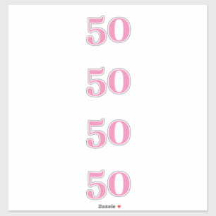 50:e födelsedag Rosa Anpassningsbar nummer 50 Möns Klistermärken