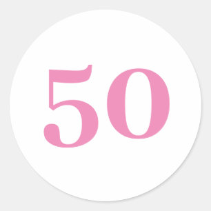 50:e födelsedag Rosa Anpassningsbar nummer 50 Tren Runt Klistermärke