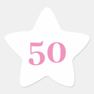50:e födelsedag Rosa Anpassningsbar nummer 50 Tren Stjärnformat Klistermärke
