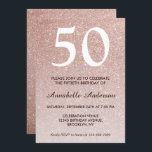 50:e födelsedag Rosa ros Glitter Gnistra Guld Inbjudningar<br><div class="desc">Fira födelsedagsfirandet med denna Glam Snyggt Rosa ros Glitter Gnistra Birthday Card-inbjudan.</div>