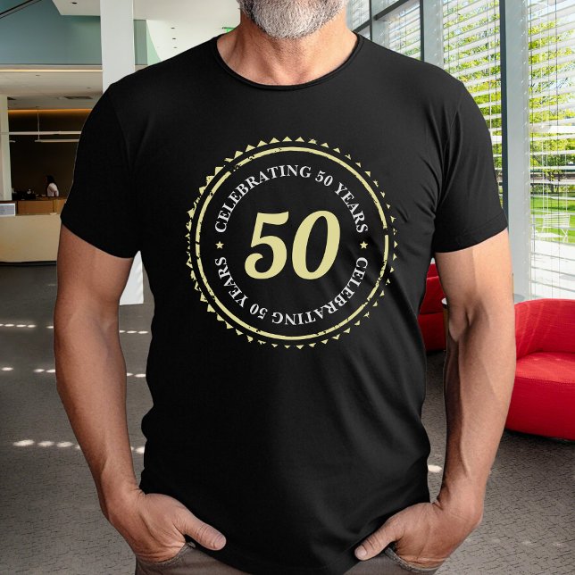 50:e födelsedag som firar 50 år Frimärke T Shirt (50th Birthday Celebrating 50 Years Stamp T-Shirt
)