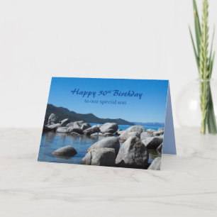 50:e födelsedag: Son Mountain Sjö Fotografi över l Kort
