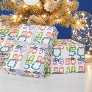 50:e födelsedag Stars färgstark omslagning Papper Presentpapper
