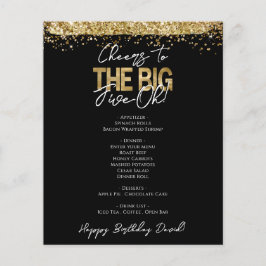 50:e födelsedag stor femårige Party Menu Flyer