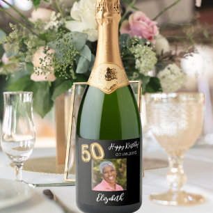 50:e födelsedag svart foto från guld