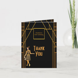 50:e födelsedag, svart guld-foto - tack kort