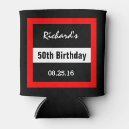 50:e födelsedag svart med Red Ram Geometric Z50