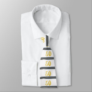 50:e födelsedag Svart, Silver och vitt Slips