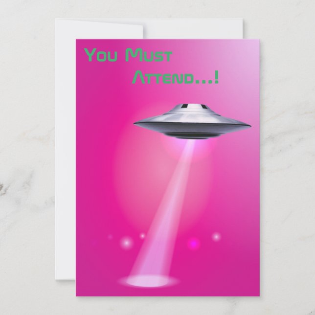 50:e födelsedag 👽 UFO Alien Abduction Inbjudningar (Framsida)