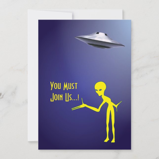 50:e födelsedag 👽 UFO Alien Abduction Party Inbjudningar (Framsida)