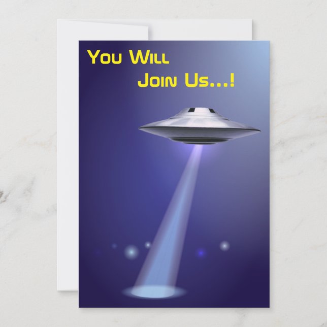 50:e födelsedag 👽 UFO Alien Abduction Party Inbjudningar (Framsida)