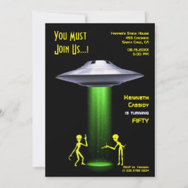 50:e födelsedag 👽 UFO Alien Abduction Party Inbjudningar