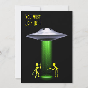 50:e födelsedag 👽 UFO Alien Abduction Party Inbjudningar