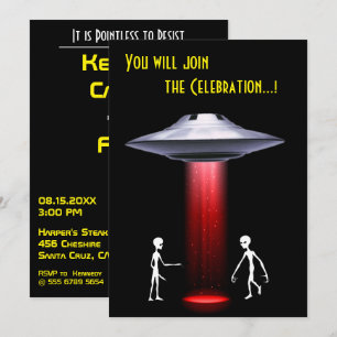 50:e födelsedag 👽 UFO Alien Abduction Party Inbjudningar