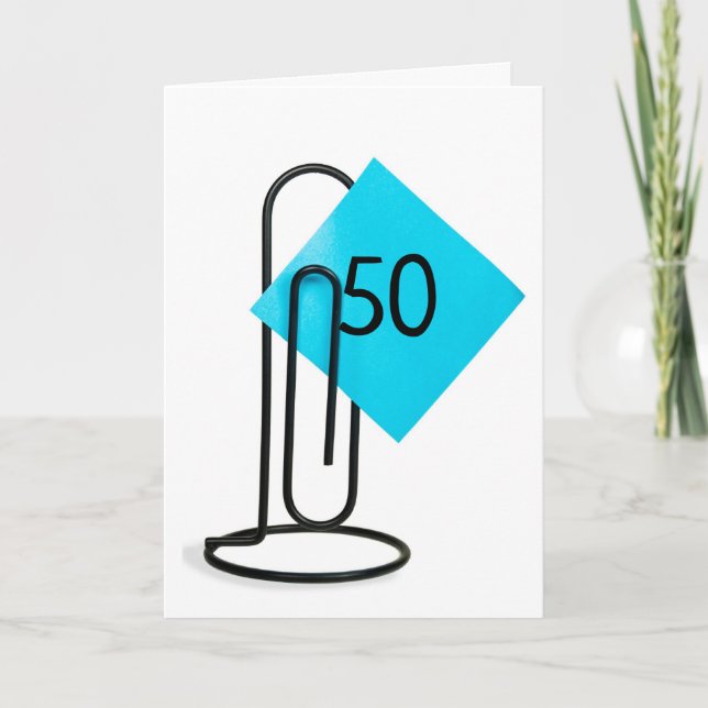 50:e födelsedag vid ett Pappert klipp Kort (Framsida)