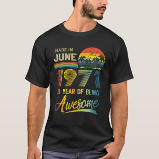 50:e födelsedag Vintage Retro juni 1971 50 år T Shirt