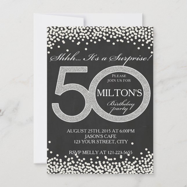 50:e födelsedagarens inbjudningskort (Framsida)