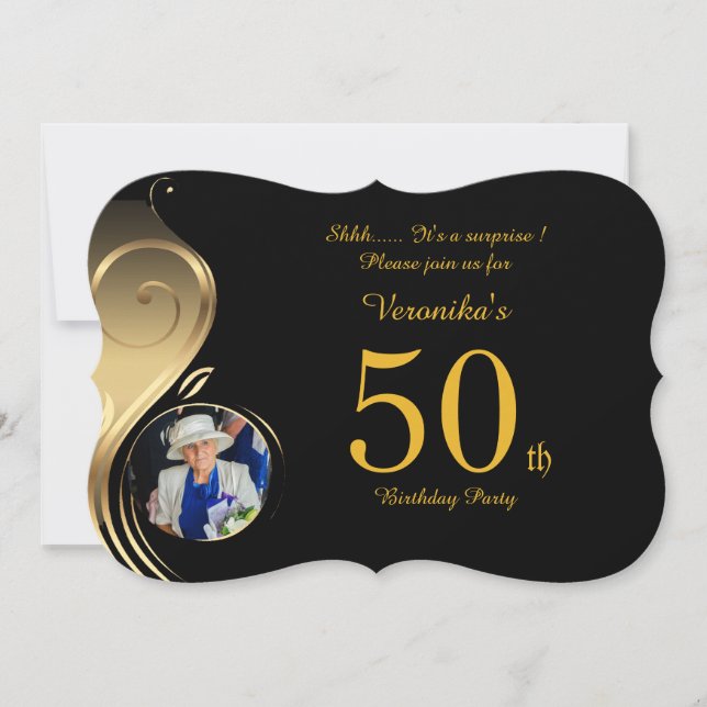 50:e,Födelsedagarinbjudan Vävn i alla åldrar,Foto, Inbjudningar (Framsida)