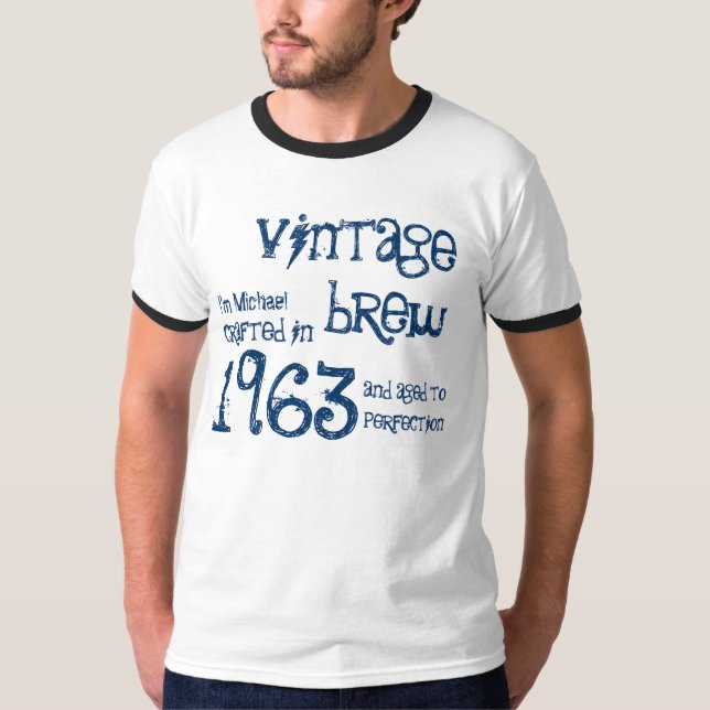 50:e födelsedagen 1963 eller ÅRSÅRSVintagen Brew G T-shirt (Framsida)