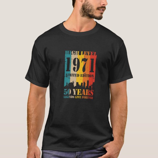 50:e födelsedagen 1971: Livslångt liv i världen T Shirt (Framsida)