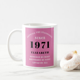 50:e födelsedagen 1971, svart Rosa för hennes Pers Kaffemugg