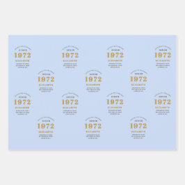 50:e födelsedagen 1972 Elegant Guld Blue Grått