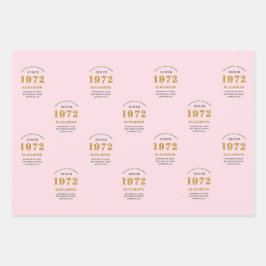 50:e födelsedagen 1972 Elegant Guld rosa Grått