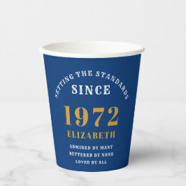 50:e födelsedagen 1972 Eleganten Blue Guld Chic