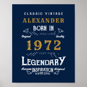 50:e födelsedagen 1972 Lägg till Namn Legendary Bl Poster