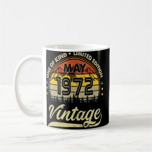 50:e födelsedagen 50 år gammal retro född i maj 19 kaffemugg