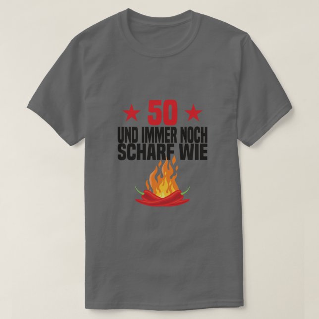 50:e födelsedagen 50:e födelsedag Chili-Hetten T Shirt (Design framsida)