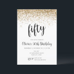50:e födelsedagen 50:e Guld-Glitter-konfetti Inbjudningar<br><div class="desc">Trendiget glitter konetti födelsedagsfest inbjudan har en faux sparkly glitter mönster och ett finare-skript med typografi. Lägg till anpassningsbarna med hjälp av mallformuläret. Ytterligare alternativ för text och layout är tillgängliga om du väljer att anpassa ytterligare.</div>