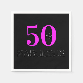 50:e födelsedagen 50 fantastiska Neon Rosa Black P Pappersservett