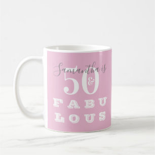 50:e födelsedagen 50 fantastiska Rosa Grått Person Kaffemugg