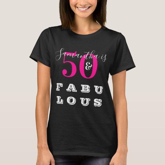 50:e födelsedagen 50 fantastiska Shock rosa Födels T Shirt (Framsida)