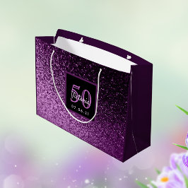 50:e födelsedagen 50 lila rosa glam-flicka i glitt
