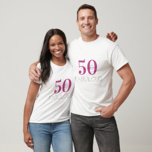 50:e födelsedagen 50 och Fabulös Magenta T Shirt