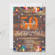 50:e födelsedagen 50 och Fabulous Ljus Rustic