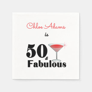 50:e födelsedagen 50 och Fabulous Red Personlig Pappersservett