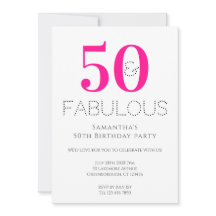 50:e födelsedagen 50 och Fabulous Shock rosa Party