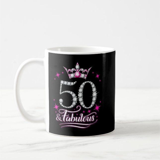 50:e födelsedagen. 50 och Fabulous Women's, dam Kaffemugg (Vänster)