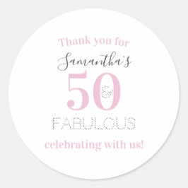 50:e födelsedagen 50 och fantastisk modern Rosa fö Runt Klistermärke