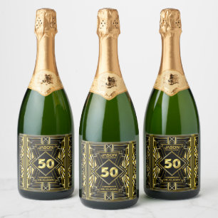 50:e födelsedagen Art Deco Guld Black Underbar Ga