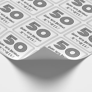 50:e födelsedagen: Art Deco Inspired Stil "50" + N Presentpapper
