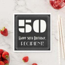 50:e födelsedagen: Art Deco Inspired Titta "50" + Pappersservett