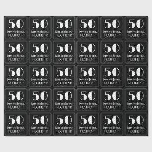 50:e födelsedagen - Art Deco Inspired Titta "50", Presentpapper