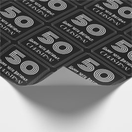 50:e födelsedagen: Art Deco Inspired Titta "50" w/ Presentpapper